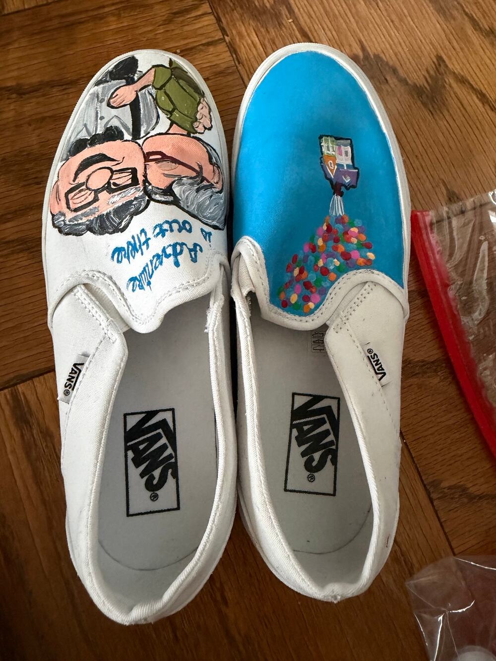 Women's Vans, Size 10 Custom Painted Disney Pixar's Up, EUC